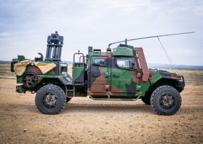 Tactical vehicle VAMTAC with EIMOS mortar equipped with high performance suspension technoogy