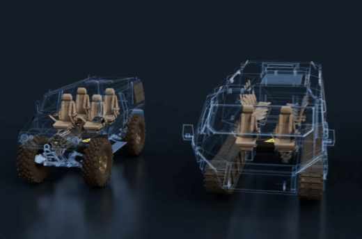 Structure of two vehicles showing suspension innovations