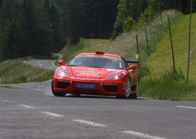 Racing car equipped with linear suspension