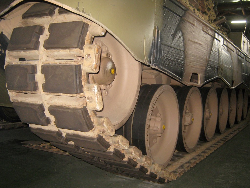 Close-up of wheel track on the most advanced MBT showing best suspension solutions. Photo credit: Plakboeka on Visualhunt