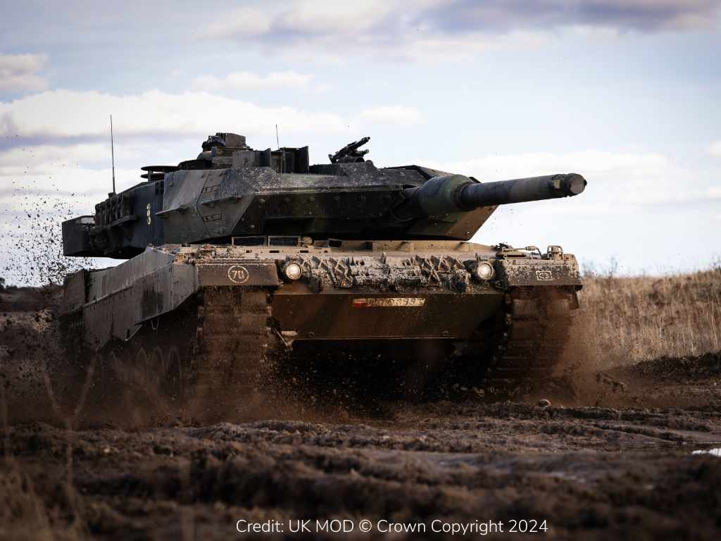 Main Battle Tank is moving in harsh environment, ready for a rotary damper suspension upgrade. Credit: Defence Imagery on Visualhunt