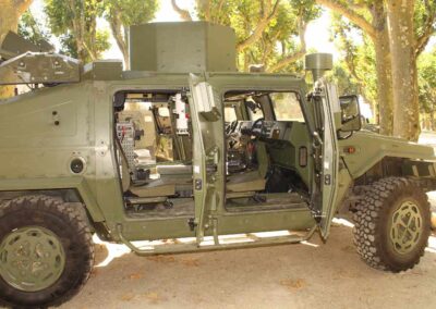 URO VAMTAC four-wheel drive off-road military vehicle on exhibition with door open
